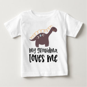 Doodle Dino 🦖 My Grandma Loves Me Baby T-Shirt