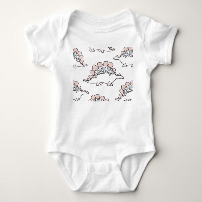 Doodle Dinosaurs: Hand Drawn Fun. Baby Bodysuit (Front)