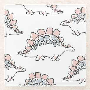 Doodle Dinosaurs: Hand Drawn Fun. Glass Coaster