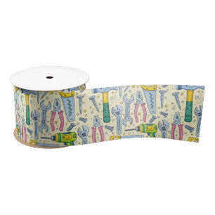 Doodle DIY Tools and Stars Collection Satin Ribbon
