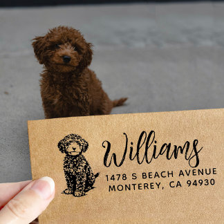 Doodle Dog Gift Return Address Dog Owner Self-inking Stamp