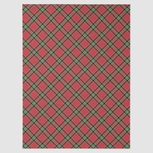 Doodle dog Holiday Christmas Red Plaid  Tissue Paper (Front)