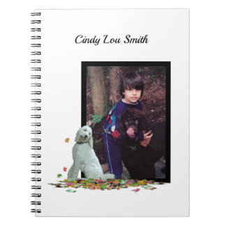 Doodle Dog In Leaves Spiral Notebook With Photo