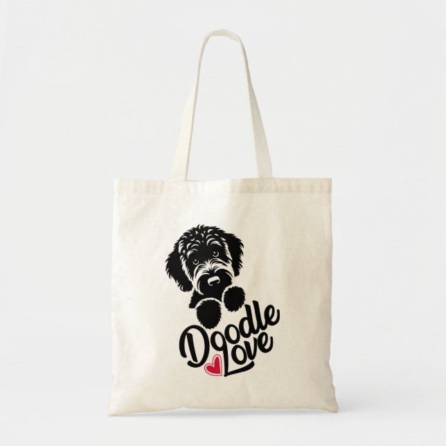 Doodle Dog Love Tote Bag (Front)