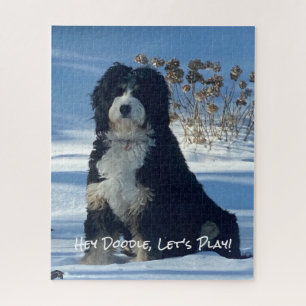Doodle Dog Lover Funny Hey Doodle Let's Play Decor Jigsaw Puzzle