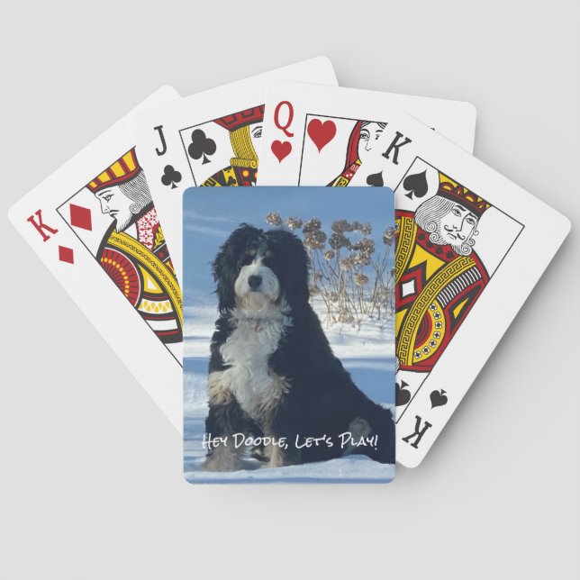 Doodle Dog Lover Funny Home Decor Playing Cards (Back)