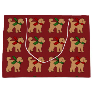 Doodle Dog Puppy Christmas Holiday Large Gift Bag