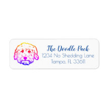 Doodle dog return address label stickers