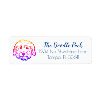 Doodle dog return address label stickers