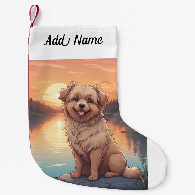 Doodle Dog Small Christmas Stocking (Front)