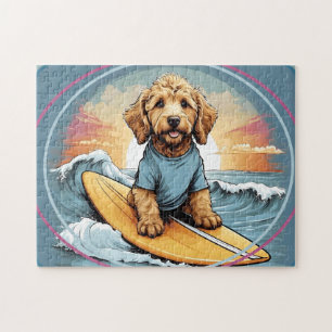 Doodle Dog Surfing Jigsaw Puzzle