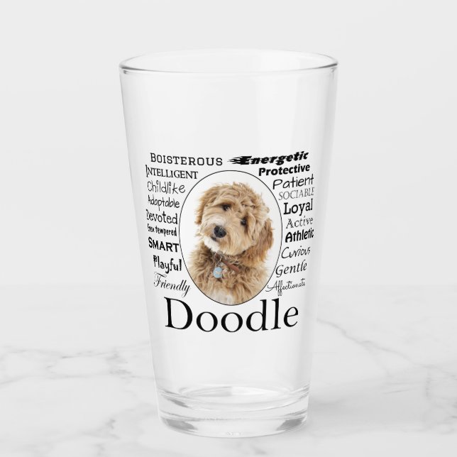 Doodle Dog Traits Glass (Front)
