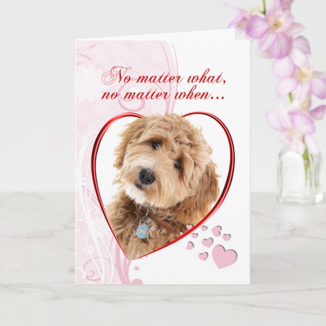 Doodle Dog Valentine Card (Orchid)