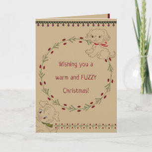 Doodle Dogs Warm and Fuzzy Christmas Personalised Holiday Card