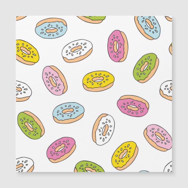 Doodle doughnuts pattern, seamless design. (Front)