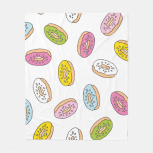 Doodle doughnuts pattern, seamless design. fleece blanket