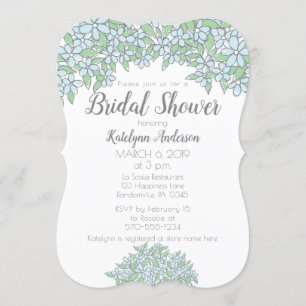Doodle Drawing Forget Me Not Wedding Invitation