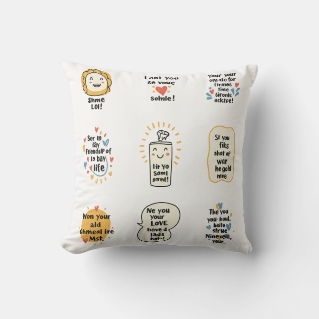 Doodle Dreams: Carry Your Inner Sunshine Cushion (Front)