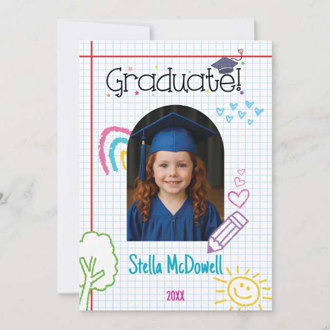 Doodle Dreams Graduation Invitation (Front)
