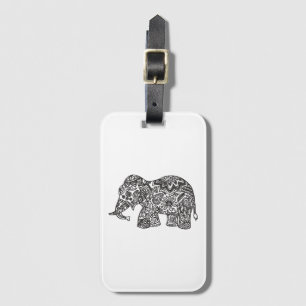 Doodle Elephant Luggage Tag