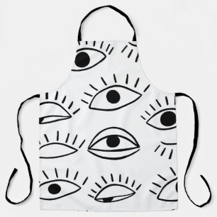 Doodle eye, creative seamless pattern. apron