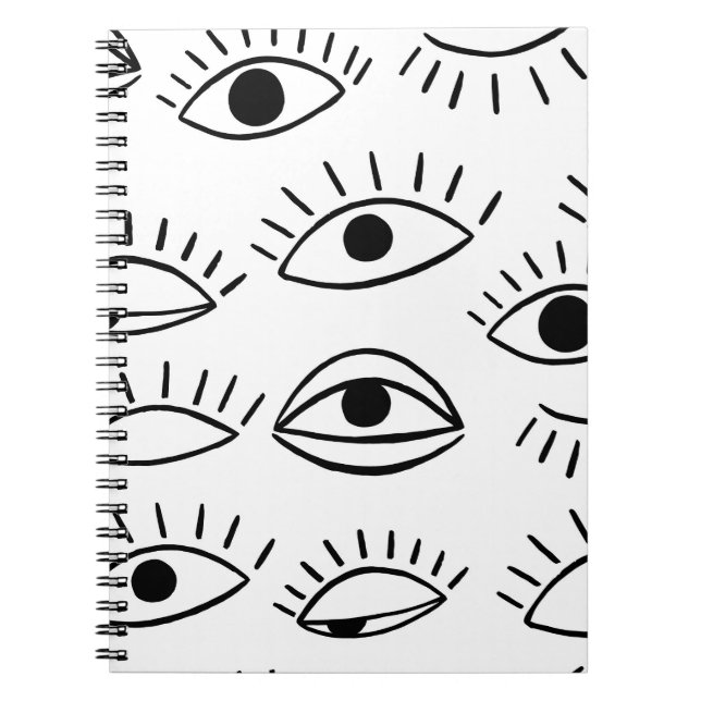 Doodle eye, creative seamless pattern. notebook (Front)
