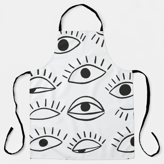 Doodle eye, seamless pattern.  apron (Front)