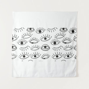 Doodle eye, seamless pattern.  tapestry