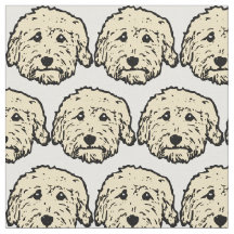 Doodle fabric with Apricot Doodle dogs
