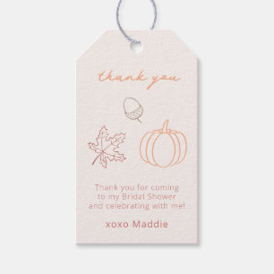 Doodle Fall Leaves Bridal Shower Favor Tags