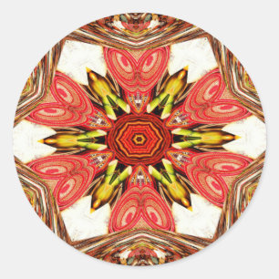 Doodle Floral Art Print Classic Round Sticker