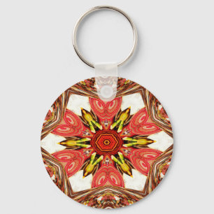Doodle Floral Art Print Key Ring