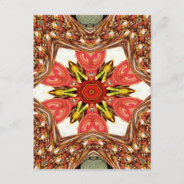 Doodle Floral Art Print Postcard (Front)