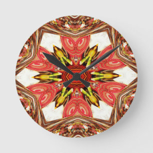 Doodle Floral Art Print Round Clock