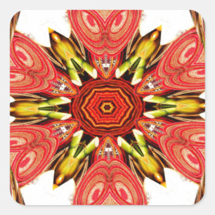 Doodle Floral Art Print Square Sticker