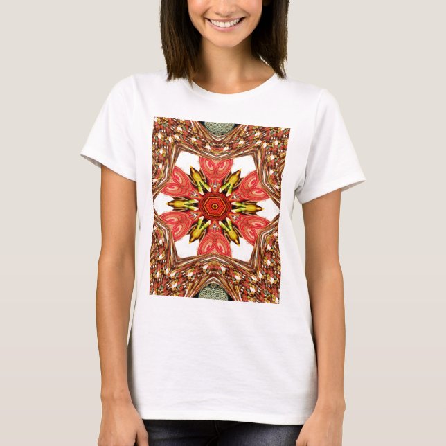 Doodle Floral Art Print T-Shirt (Front)