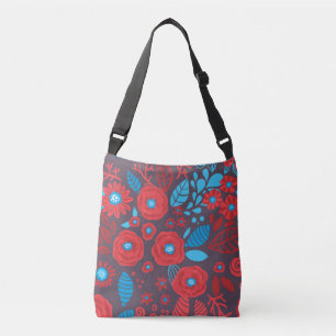 Doodle floral pattern crossbody bag
