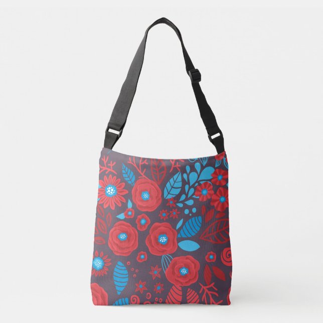 Doodle floral pattern crossbody bag (Front)
