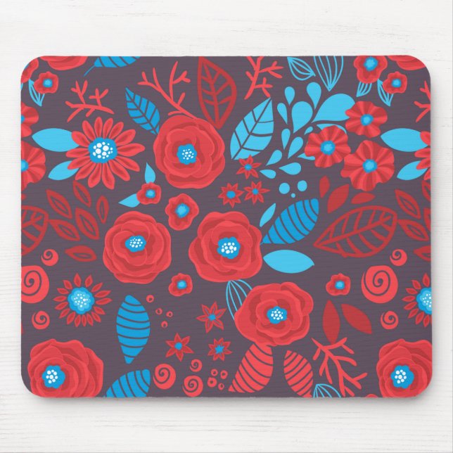 Doodle floral pattern mouse mat (Front)