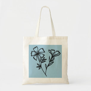 doodle floral tote bag