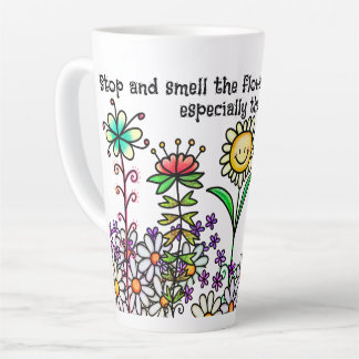 Doodle Flower Latte Mug
