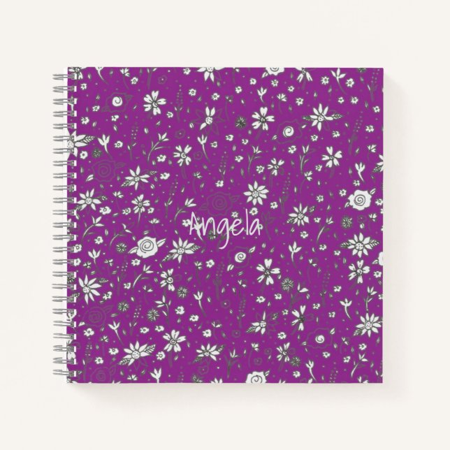 Doodle Flower Notebook Customisable (Front)