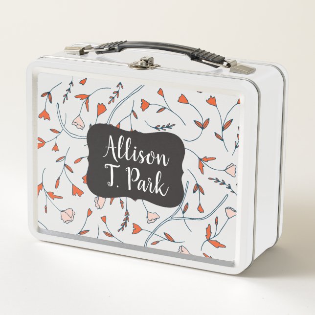 Doodle Flower - Personalised Tin Lunch Box (Front)