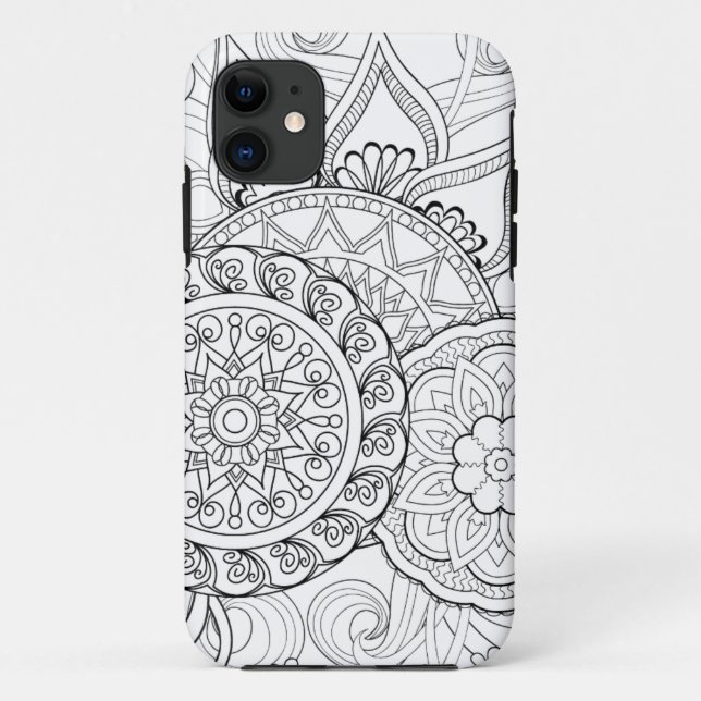Doodle Flowers And Mandalas Case-Mate iPhone Case (Back)