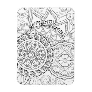 Doodle Flowers And Mandalas Magnet