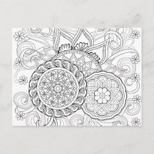 Doodle Flowers And Mandalas Postcard