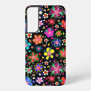 Doodle Flowers Bright and Colourful Cute Samsung Galaxy Case