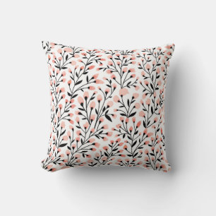 Doodle Flowers: Coral Floral Seamless. Cushion