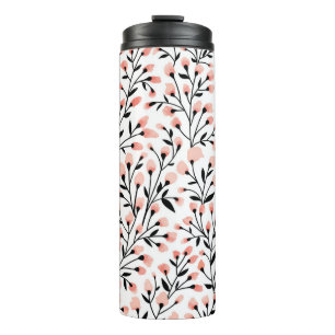 Doodle Flowers: Coral Floral Seamless. Thermal Tumbler