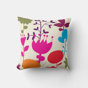 doodle flowers cushion